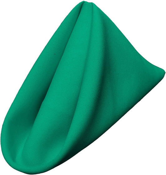 LA Linen 4-Pack Poly Blend Napkins - Soft, Washable, Stain & Wrinkle Resistant - Dinner & Party Napkins - 18x18 - Jade