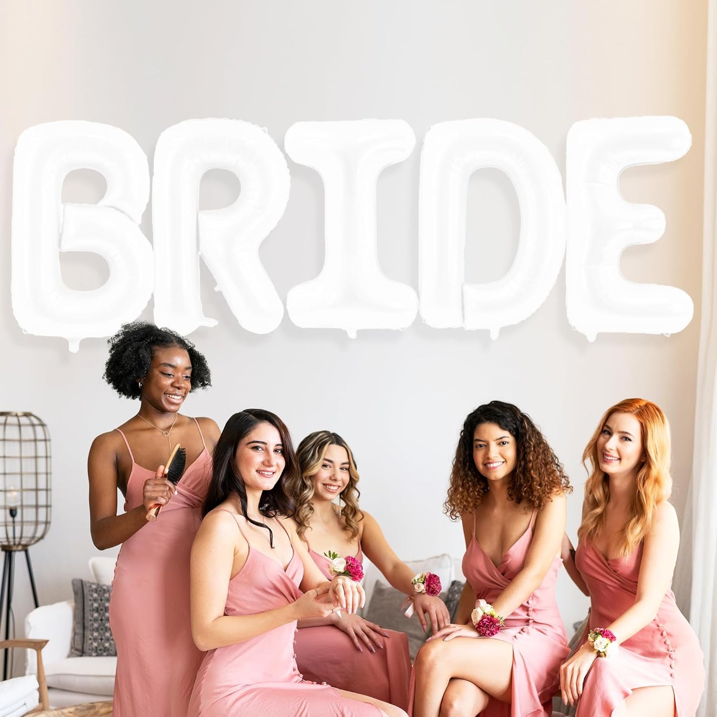 HOUSE OF PARTY Bride Balloon - 40'' Foil Balloons for Wedding Bridal Shower Engagement Party Decor - Bachelorette Party Supplies for Bride-to-Be! (White)