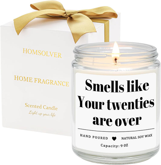 Homsolver 30th Birthday Gifts for Women Men, 9OZ Lavender Scent Happy Birthday Candles with 50+ Hours Burn Time, Unique Handmade 30th Birthday Decorations for Her Him, Friend, Sister, Wife, Husband