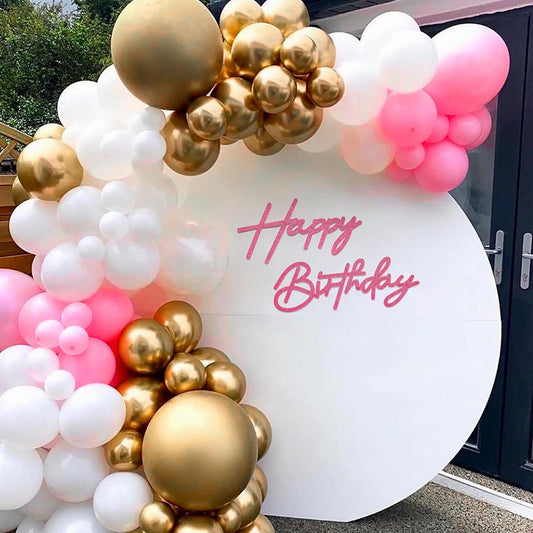 Glitter Pink Happy Birthday Sign for Backdrop - Felt Glitter Letters for Birthday Party Balloon Arch Party Baby Shower, Reusable Large Happy Birthday Decorations Party Letters Sign for Women
