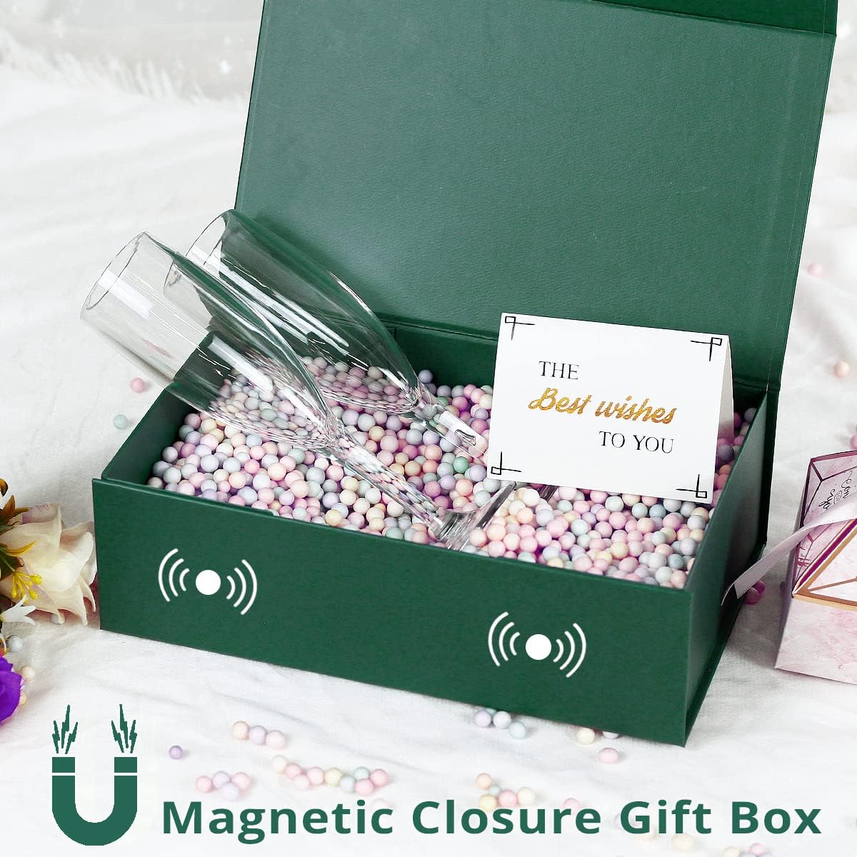 Gift Box 12" x 6" x 4",Large Gift Box with Lid, Forest Green Boxes for Presents,Birthday,Valentine's Day,Mother's Day,Christmas,Anniversary,Luxury for Gift Packaging