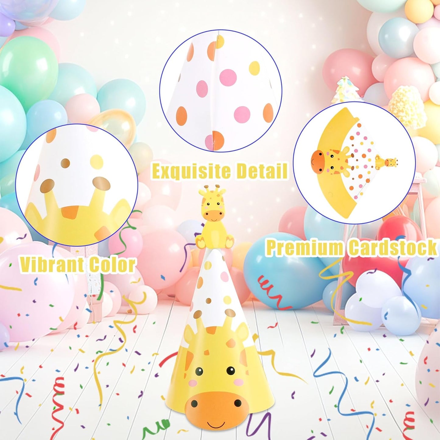 CANREVEL Party Hats for Kids and Adults, Party Supply for Party Decorations, Party Headwear for Birthday Celebration