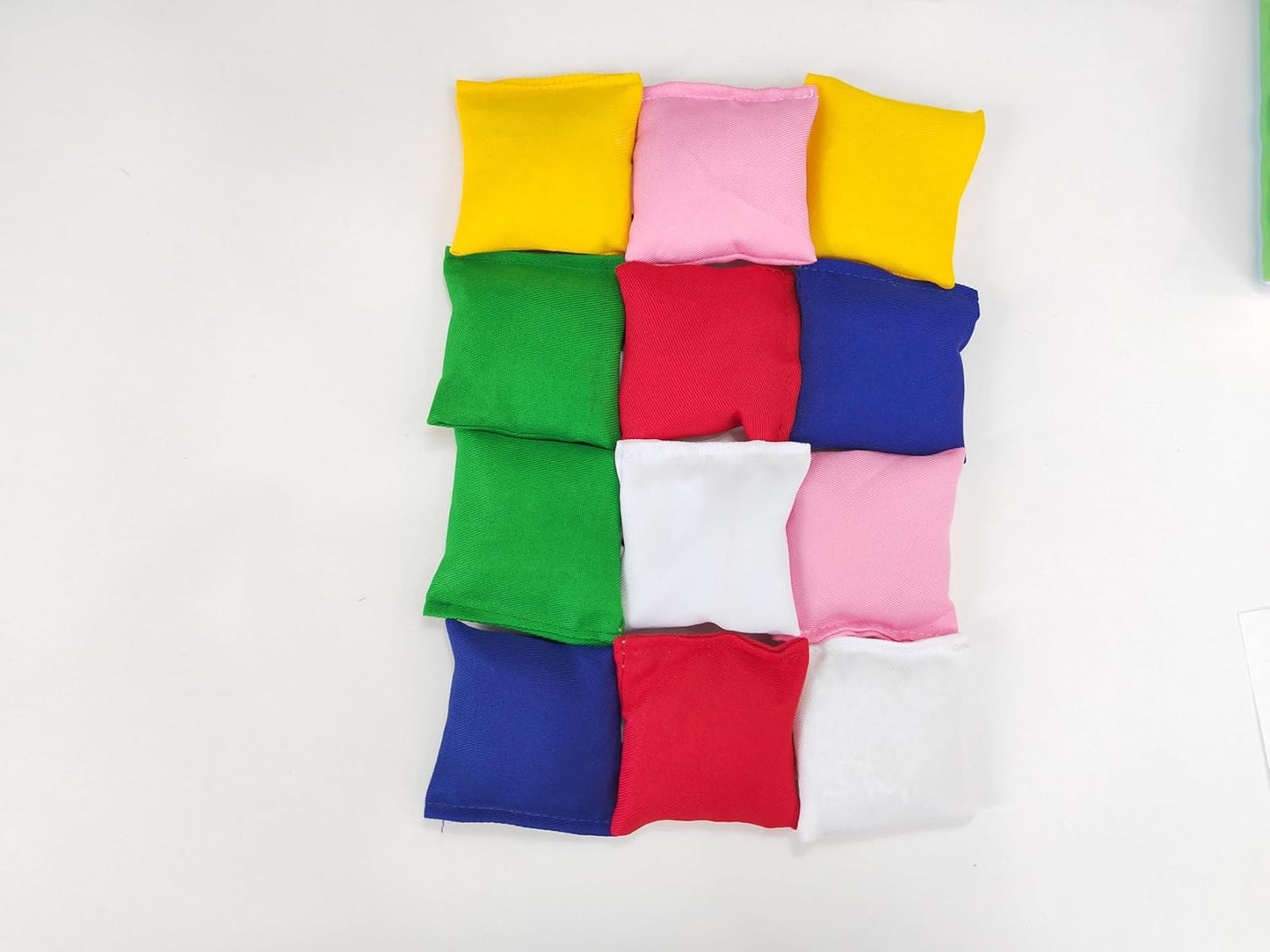12 Pack Cornhole Toss Bean Bag Game - 2.76 “x2.76” (7 cm) Square Durable Nylon Multi-Color Bean Bags for Parent-Child Family Interaction, Outdoor Lawn Games, School Party Supplies