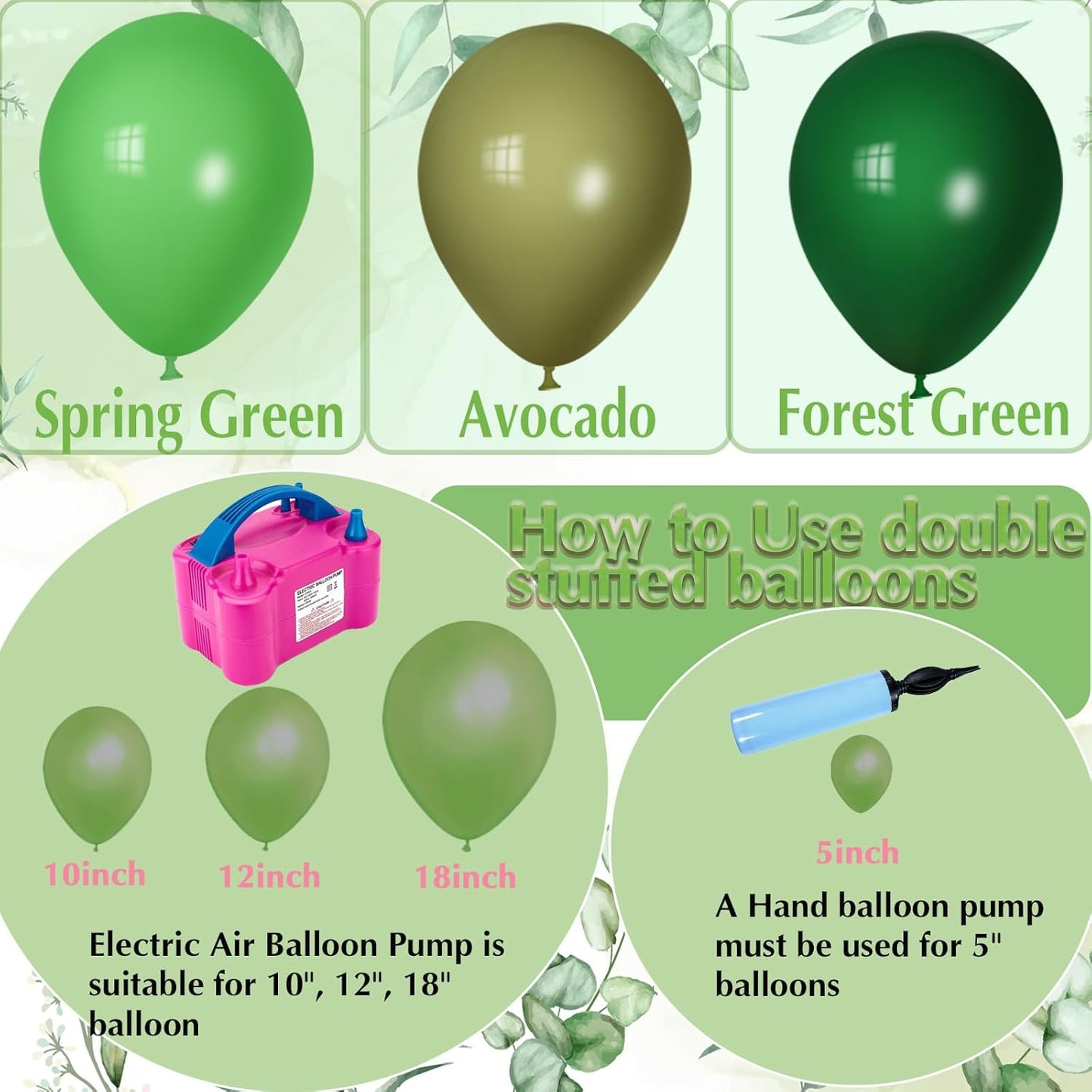 Avocado Green Balloons, Scmdoti Avocado Green Balloons Different Sizes 18 12 10 5 Inches, Greens Balloon Garland Arch for Safari Party Birthday Baby Shower Bridal Shower Spring Decorations