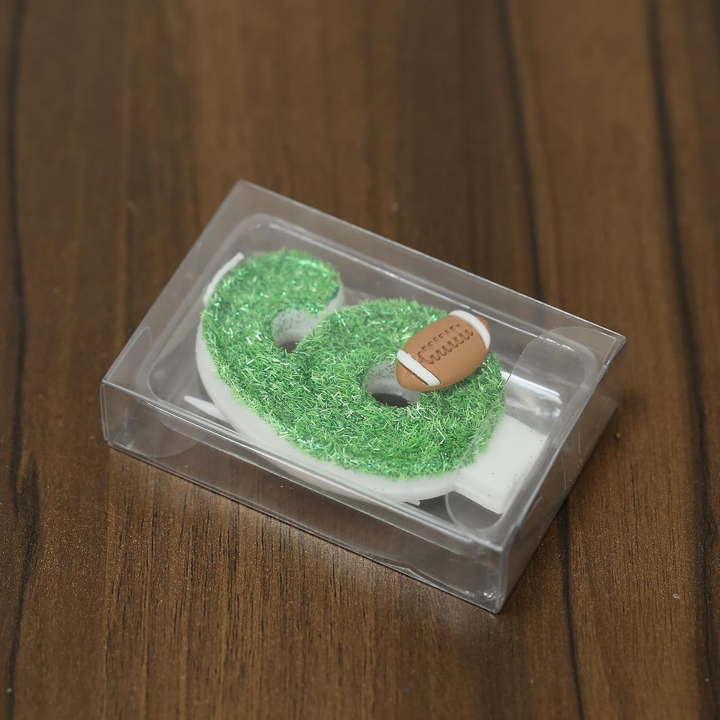 Football Birthday Number Candles for Cake Green Number Candle Football Cake Topper Cupcake Topper for Football Birthday Party Decorations Supplies Favors