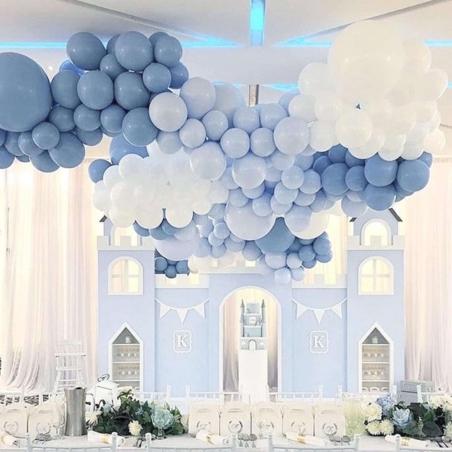 PartyWoo Baby Blue Balloons 4 pcs 36 Inch Extra Large Big Jumbo Giant Light Pastel Sky Aqua Blue Latex Helium Balloons for Graduation Baby Shower Gender Reveal Birthday Party Decorations Blue-Q13
