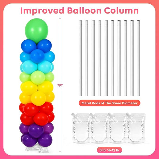 Tamodan Balloon column kit set of 2, 78 Inch Balloon Tower Reusable Metal Spiral Design, Balloon Stands for Floor Weddings, Birthdays, Baby Showers & Graduation Events