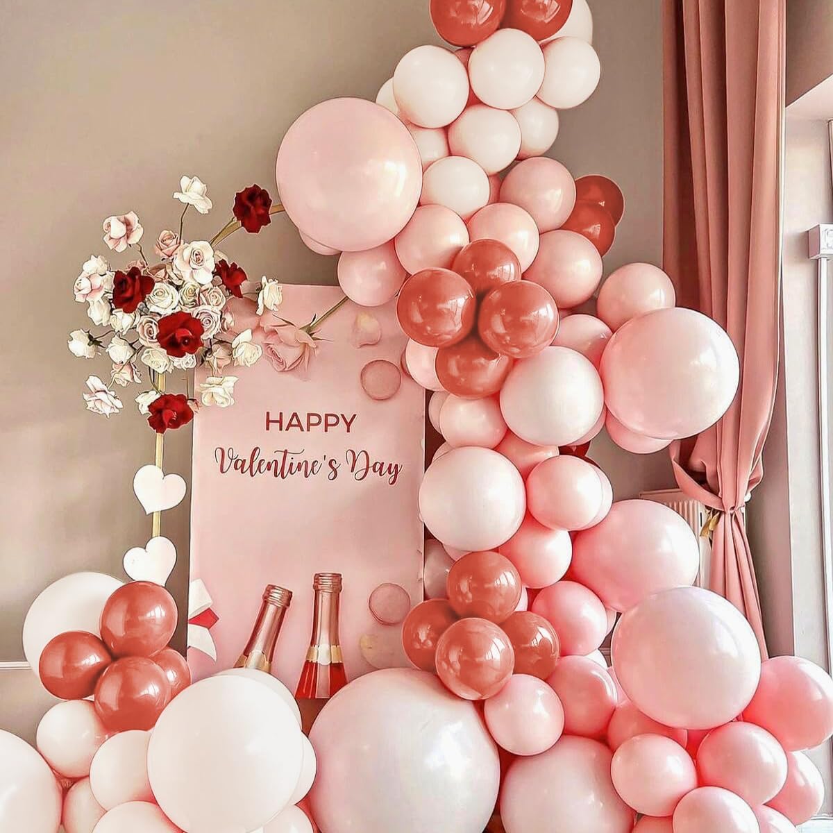 Dusty Orange White Nude Pink Balloon Garland Arch Kit, 160Pcs Boho Latex Balloons Different Size 18 12 10 5 inch for Birthday Bridal Baby Shower Gender Reveal Wedding Retirement Party