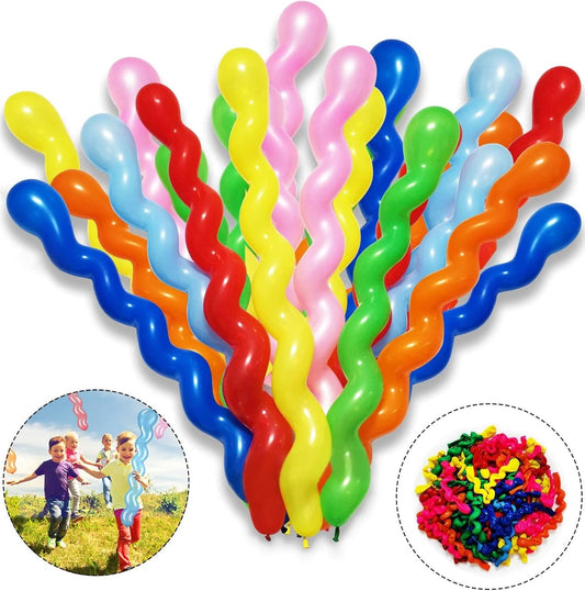 100Pcs 40 Inches Latex Spiral Balloons for Assorted Boys Girls Birthday Party Balloons