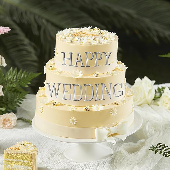 74 PCS Custom Cake Topper Name Silver Acrylic Letters DIY Personalized A-Z & 0-9 Number Alphabet Cake Decoration For Wedding Anniversary Baby Shower Party Birthday Supplies