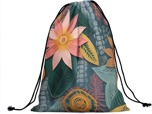 Nerxy Leaf Grip Bags for Gymnastics Tropical Leaves Grip Bag Botanical Drawstring Storage Bags