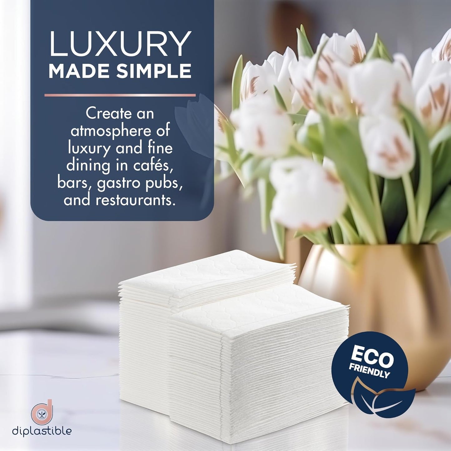 Disposable Guest Towels 500 Pack - White Napkins for Guest Bathroom, Heavy Duty Disposable Hand Towels, Ultra Absorbent Linen Feel Paper Napkins for Bathroom, Parties and Events