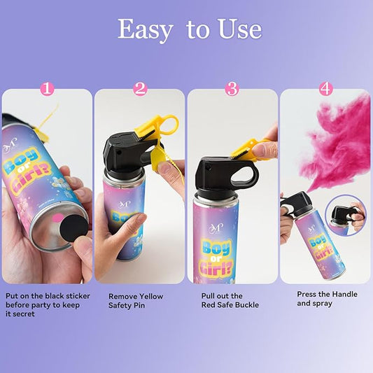Gender reveal Fire Extinguisher for Girls, Fire Extinguisher Gender Reveal Pink Smoke gender reveal party (PINK, Four Bottle)