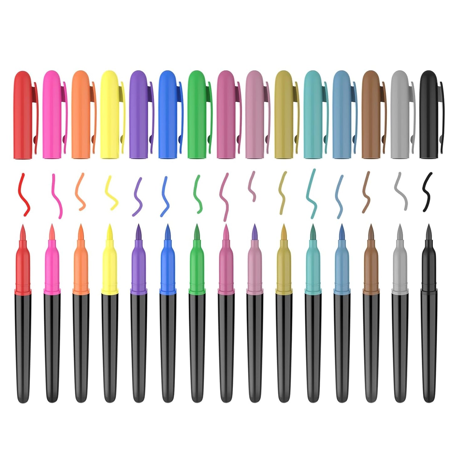 MokasakisoTemporary Tattoo Markers for Skin, 15 Colors Tattoo Pen & 64 Paint Stencils & 5 Tattoos Stickers,washable Temporary Tattoo Kit Glitter & Matte & Neon Glow Body Marker Set for Kids