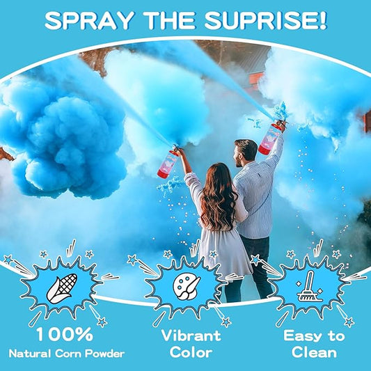 Gender Reveal Fire Extinguisher, 2 Pack Boy Gender Reveal Ideas Party Decor, Biodegragable Gender Reveal Party Supllies (Extra Large)