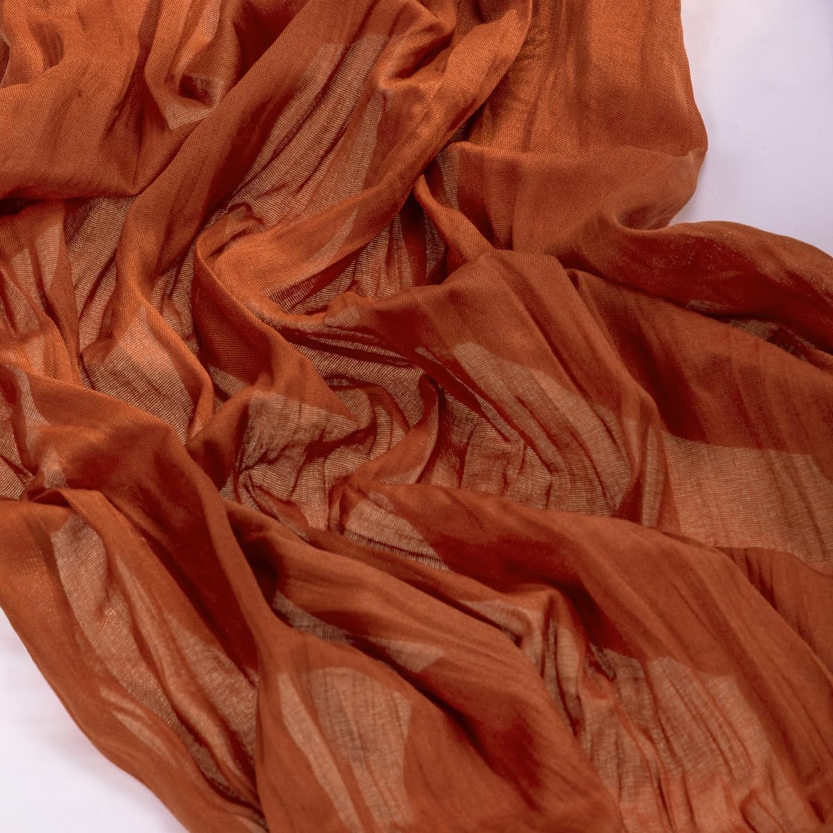 MLMC Fall Thanksgiving Table Runner Terracotta Cheesecloth Table Runner 10ft Burnt Orange Gauze Boho Farmhouse Rustic Chesse Cloth Table Decor for Fall Wedding Bridal Shower Pinic Party Decor