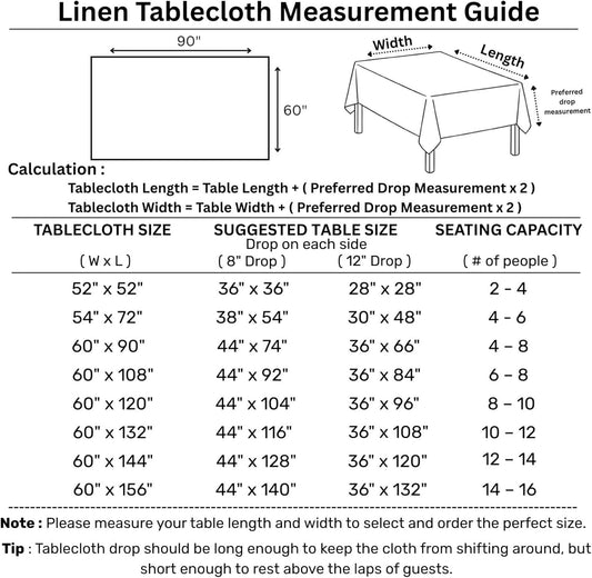 Solino Home Cornflower Blue Linen Tablecloth 60 x 90 Inch - 100% Pure Linen Hemstitch Table Cloth for Rectangle Tables - Classic Hemstitch, Machine Washable Tablecloth for Christmas, Holiday