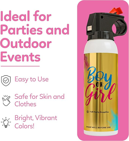 Baby Gender Reveal Powder Spray | 2 Pack Pink 100g | Fireworks Alternative | Biodegradable | Decorations for Photoshoots, Celebrations, Parties | TUR Party Supplies