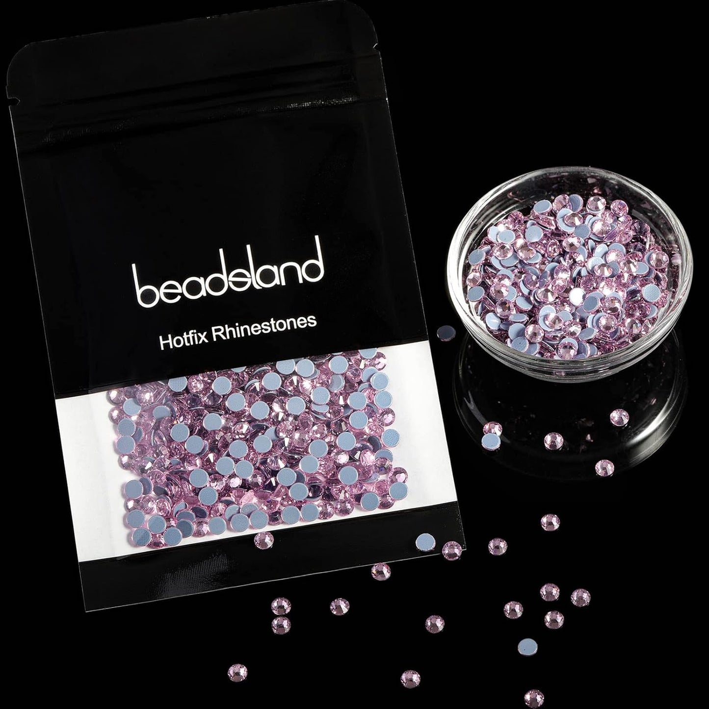 Beadsland Hotfix Rhinestones, 2880pcs Flatback Crystal Rhinestones for Crafts Clothes DIY Decorations, Light Pink, SS6, 1.9-2.1mm