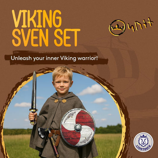 Liontouch - Viking Set - Foam Swords, Shield, & Axe | for Boys Aged 3+ Years | Workshop Master Sven's Authentic Warrior Toys for Pretend Play | Weapon Accessories for Roleplay & Berserker Costumes