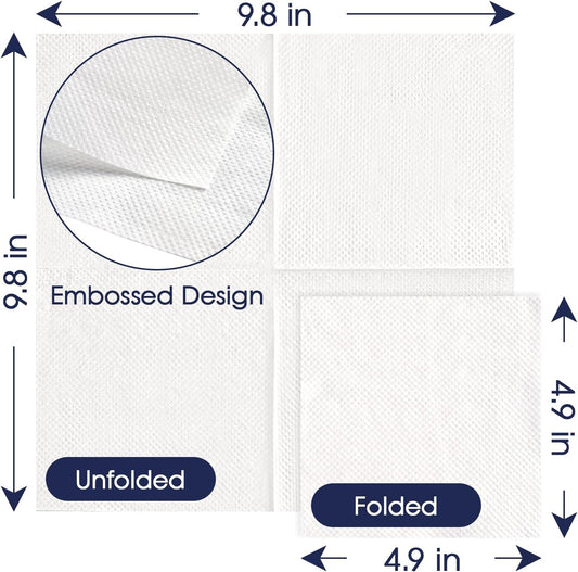 JollyPack 2000 Count White Beverage Napkins - 1-Ply 4.9 x 4.9 Folded Bulk Cocktail Napkins Paper, Lunch Paper for Restaurants, Bar and Party - 9.8 x 9.8 Unfolded
