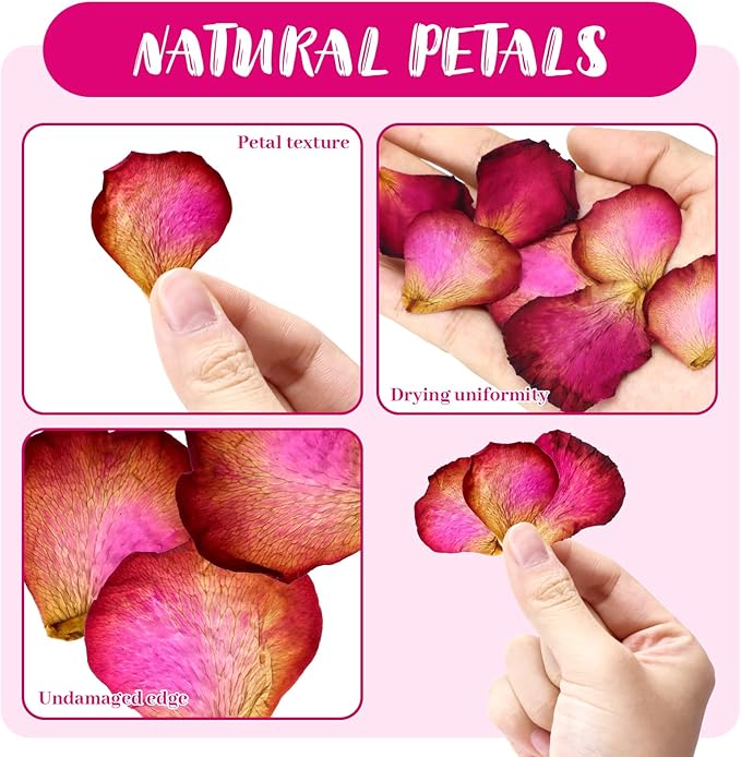 Dried Red Rose Petals - 90g (3.2oz) for Soap Making, Bath, Spa, Wedding Decor & Crafts