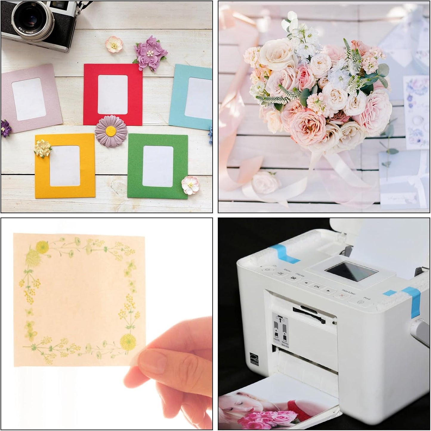 PATIKIL 65 Sheets Vellum Paper 5x7, Vellum Paper Printable Translucent Paper 100GSM for Invitations Printing, Silver Tone