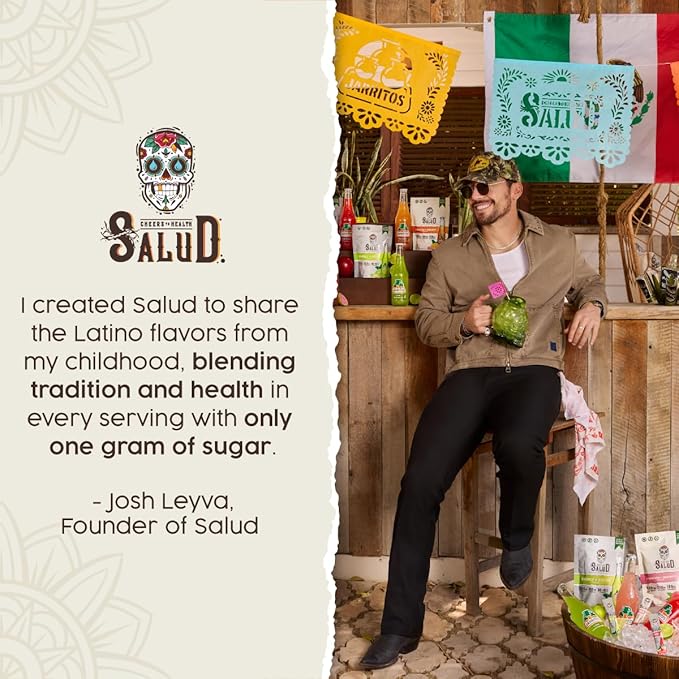 Salud x Jarritos 2-in-1 Hydration Packets + Immunity Electrolytes Powder, Mandarin - Agua Fresca Drink Mix, Elderberry, Dairy & Soy Free, Non-GMO, Gluten Free, Vegan, 1g Sugar (15 Servings)