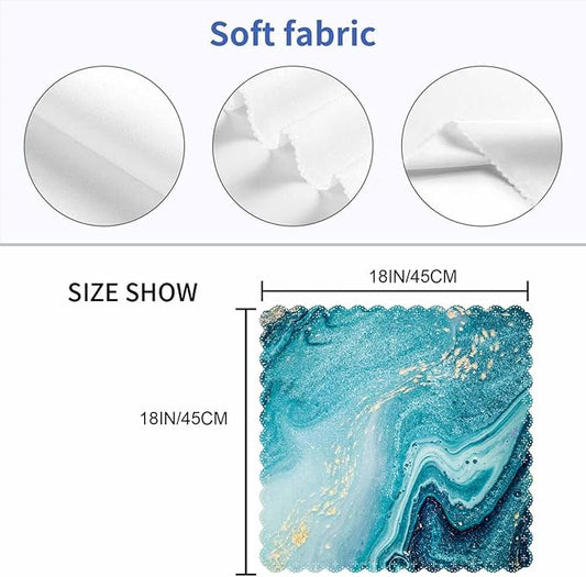Blue Paint Gold Powder Cloth Napkins Set of 4 Soft Marble Swirls Agate Ripples Bright Ink Water Polyester Dinner Square Napkin for Family Restaurant Weddings Parties 18 x 18 inch