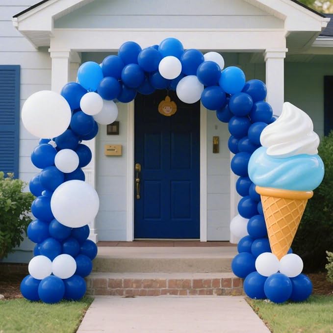 10Pcs Jumbo Royal Blue Balloons - 36 Inch Large Round Birthday Ballons, Big Latex Baloons for Balloon Arch as 4 of July Decorations, Birthday Decorations for Boys, Baseball Party Supplies
