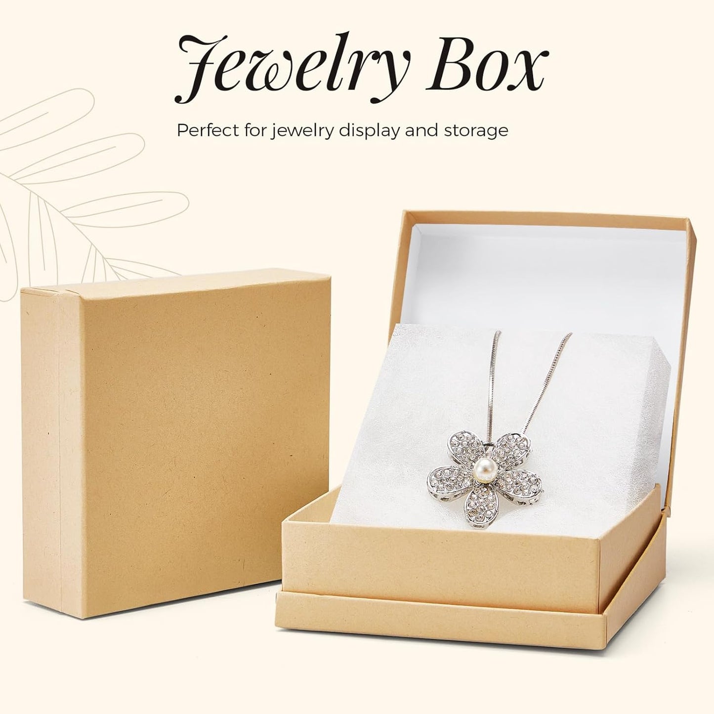 MESHA Jewelry Gift Boxes 3.5x3.5x1.25 Inch 2 Pcs Brown Gift Box Flip-Top Design Small Gift Box, Small Jewelry Boxes with Cotton Filled, Jewelry Box Bulk for necklaces, rings, bracelets, earrings
