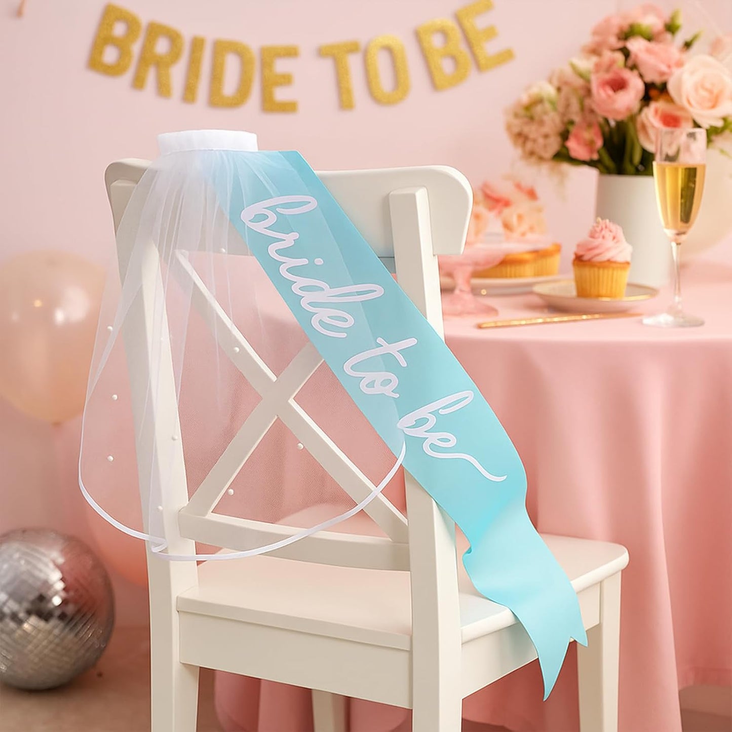 Bride to Be Sash Veil Bachelorette Party Accessories, Bridal Shower Decorations, Engagement Gifts for Bride