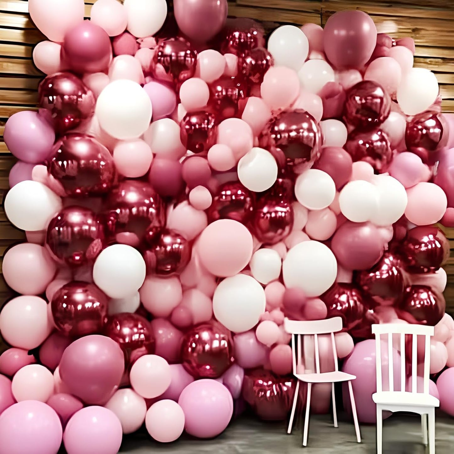Pink Metallic Chrome Latex Balloons, 100pcs 12inches Round Helium Pink Metallic Chrome Balloons for Birthday Baby Shower Wedding Birthday Valentine's Day Party Decorations