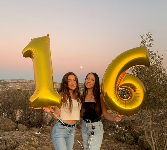 40 Inch Gold Balloon Number, 16th Birthday Decorations for 1 6 16 61, Large Foil Sweet 16 Balloons Number for Wedding Memorial Day's Photo Shoot Decoration