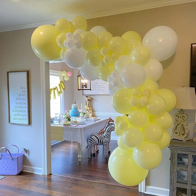 110pcs Pastel Yellow Balloons 12inch Light Yellow Latex Party Balloons for Graduation, Easter, Wedding, Birthday, Bridal Shower, Sunflower Party, Baby Shower, Anniversary Party Decorations