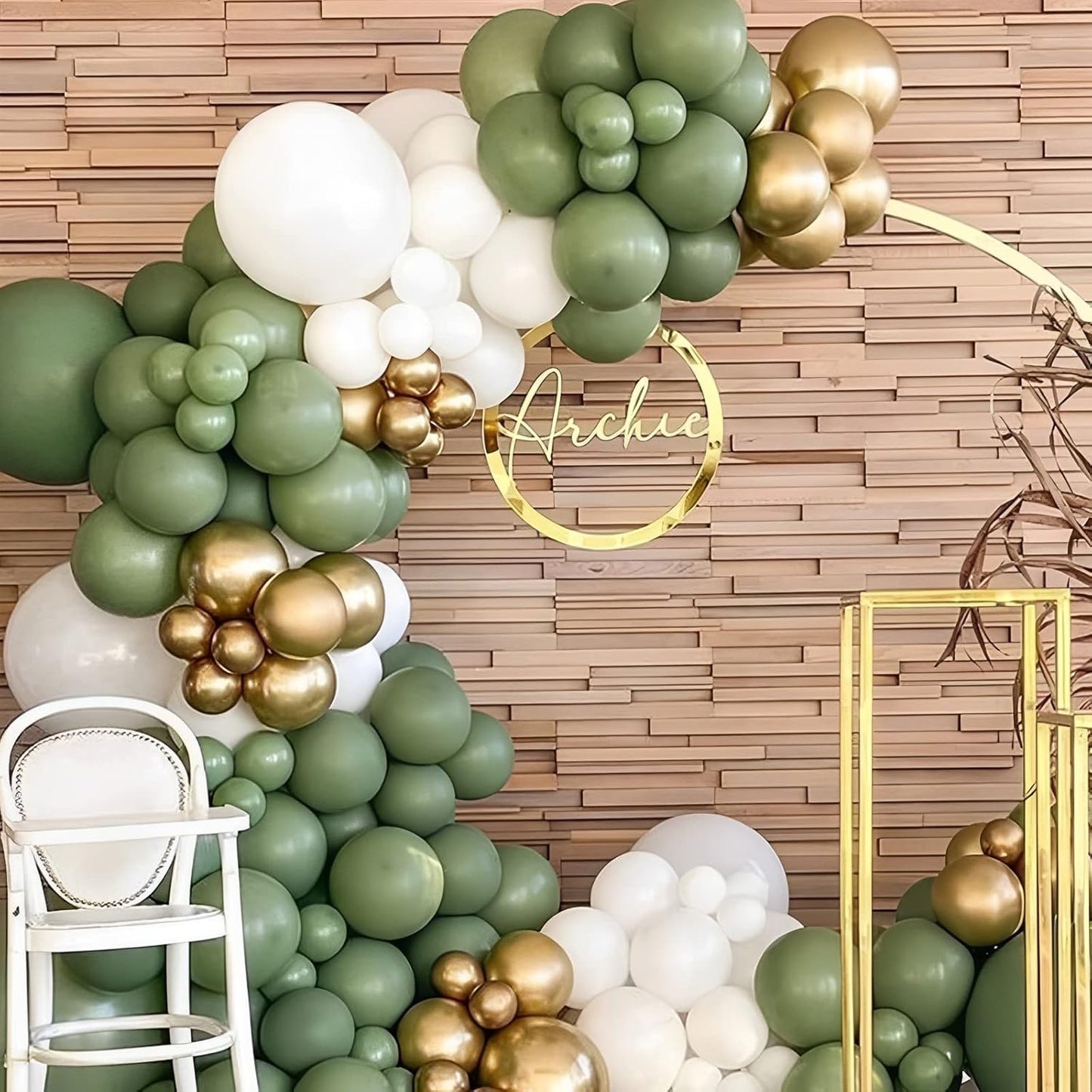 105pcs Sage Green Balloons 12inch Olive Green Balloons for Birthday Graduation Baby Shower Wedding Anniversary New Year Party Decorations