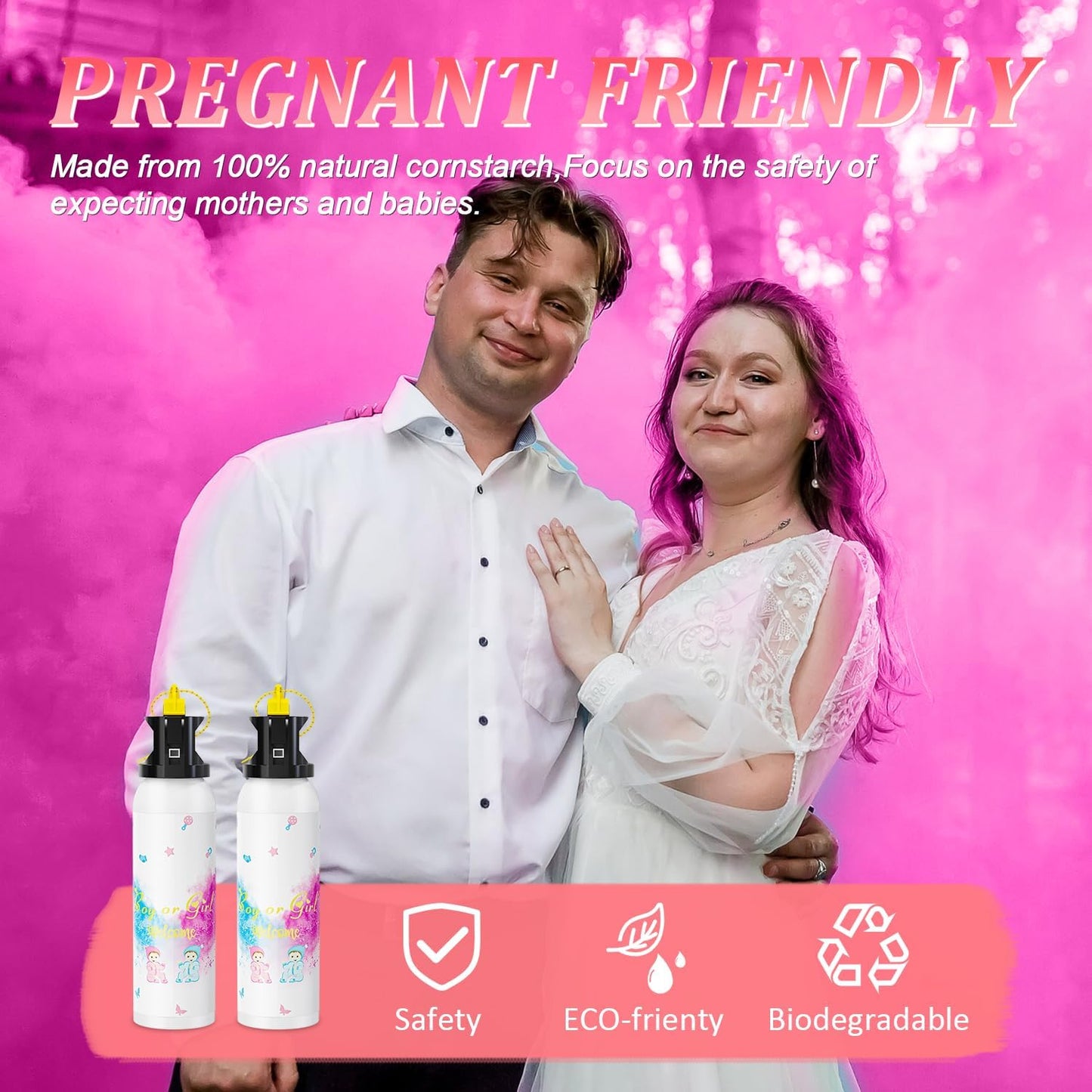 SRG Gender Reveal Fire Extinguisher Color Blaster | 2 Packs Baby Girl Pink Gender Reveal Extinguisher Smoke | Powder for Gender Reveal Decorations & Ideas(Pink)