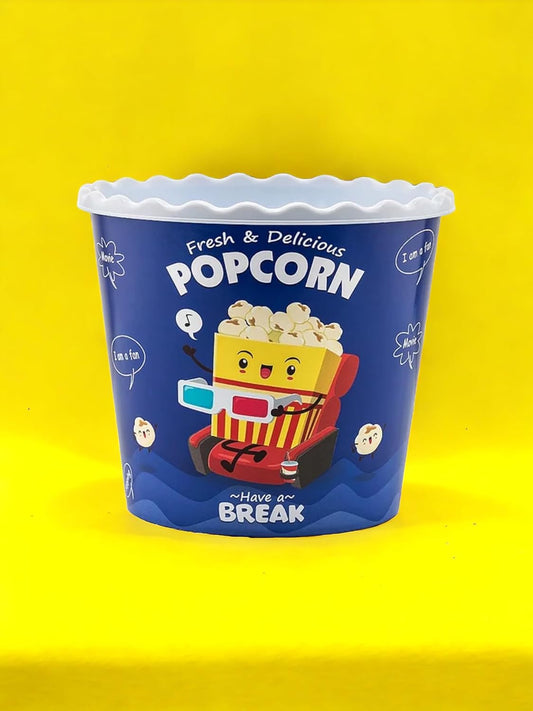 Modern Style Reusable Plastic Popcorn Box/Popcorn Containers/Popcorn Bowls Set for Movie Theater Night - (BPA Free - 6 Pack - 75 oz) (Popcorn Mix A)