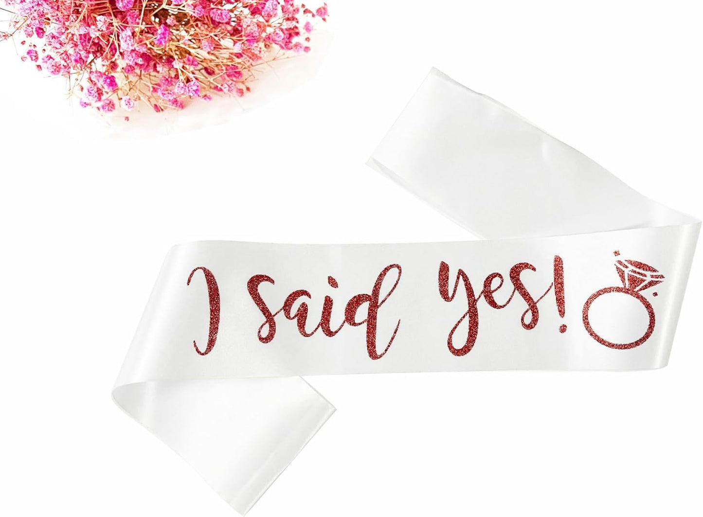 I Said Yes Sash,Future Mrs Sash Engagement Party SashBachelorette Party Sashes, Bridal Shower Sash for Bride to Be,Red