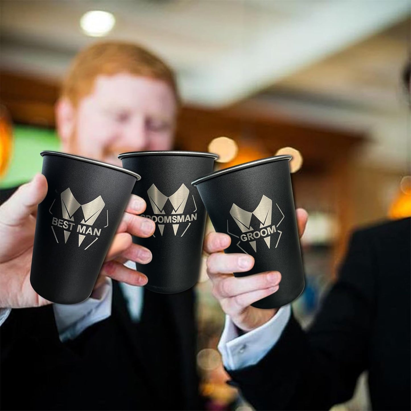 TEAM GROOM Groomsmen Gifts Cups 8 pcs Bachelor Party Favors Groomsmen Tumblers(LJ-Bold)