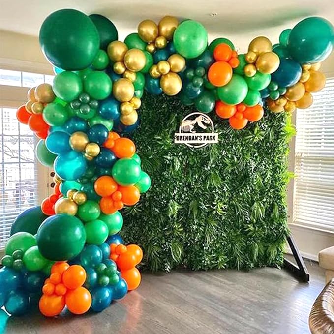 RUBFAC 120pcs Balloons for Birthday Baby Shower Graduation Anniversary Wedding Party Supplies Garland Arch Decoration,12 Inches,Dark Green