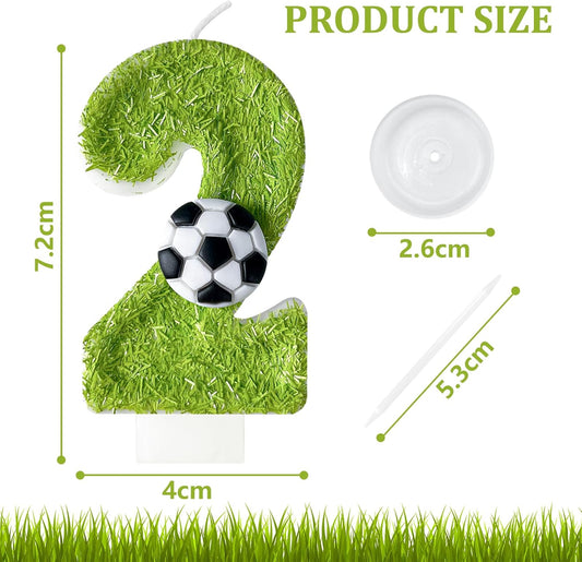 2th Birthday Candles,Soccer Birthday Decorations,Suitable for Girl and boy Cake Toppers, Wedding Cakes, Anniversaries, Party Celebrations, Birthday Decorations