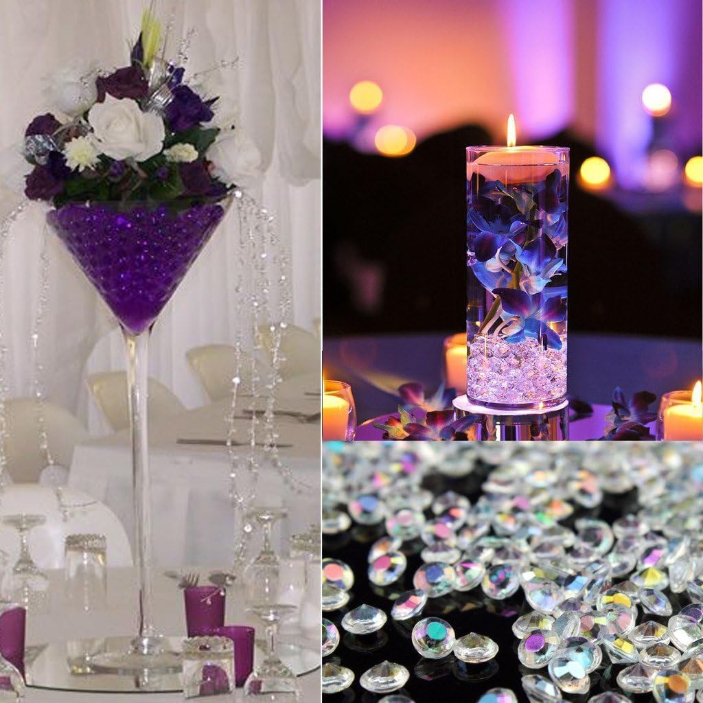 5000 pcs/Pack Wedding Table Scatter Confetti Crystals Acrylic Diamonds 6 mm Rhinestones for Wedding, Bridal Shower, Vase Beads Decorations (6mm, Grass Green)