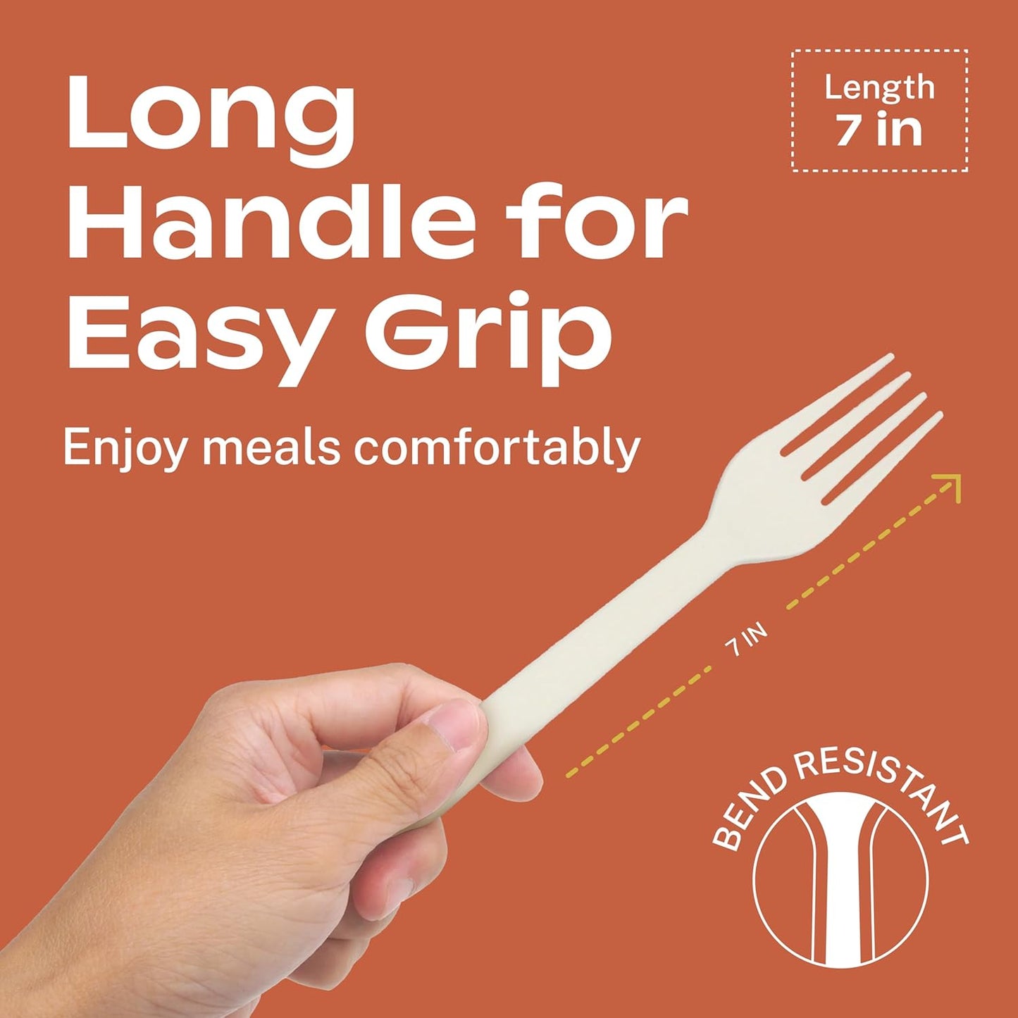 CORAL Ivory White 100% Compostable Knives - 120 Heavy Duty No Plastic Knives (7.0 inch) - Break Resistant with Smooth Edges, Ocean Friendly Alternative to Plastic Silverware - Biodegradable & Disposable Knives