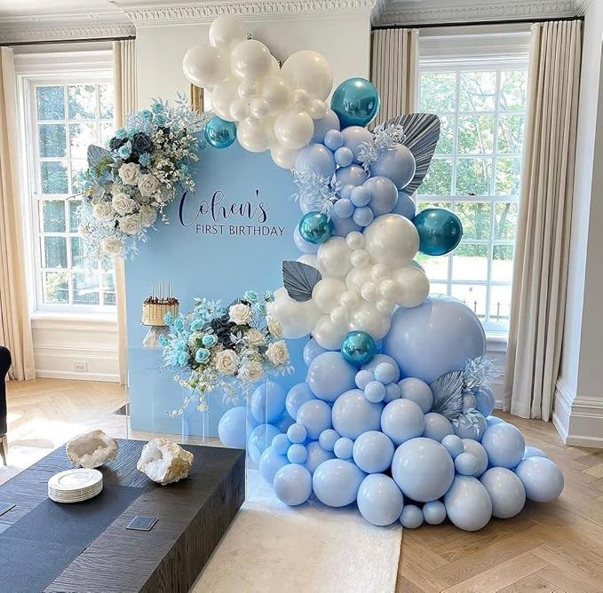 KBZVNAF Blue Balloons Latex Party Balloons - 50 Pack 12 inch Helium Matte Blue Balloons for Birthday Wedding Baby Shower Gender Reveal Party Decorations