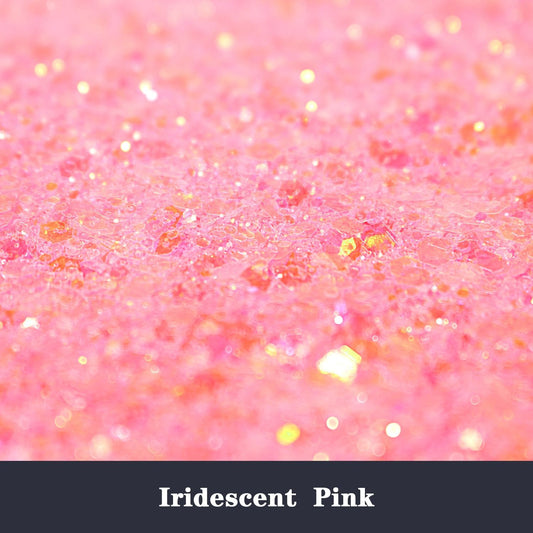 Holographic Chunky Glitter, 190g/6.7oz Chunky and Fine Mixed Craft Glitter, Bulk Laser Sequin Glitter for Face Body Nail Art,Epoxy Resin Tumbler Jewelry Making Glitter (Iri Pink)