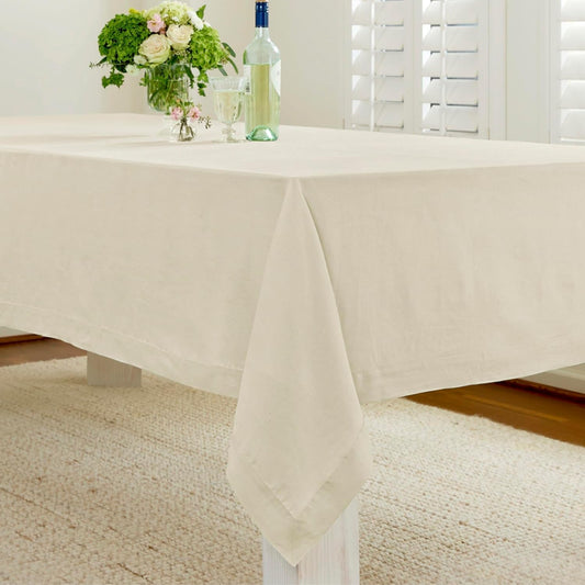 Solino Home Linen Tablecloth for Rectangle Tables 60 x 108 Inch - 100% Pure Linen Birch Table Cloth - Fete, Machine Washable Cloth Tablecloth for Fall, Autumn, Thanksgiving