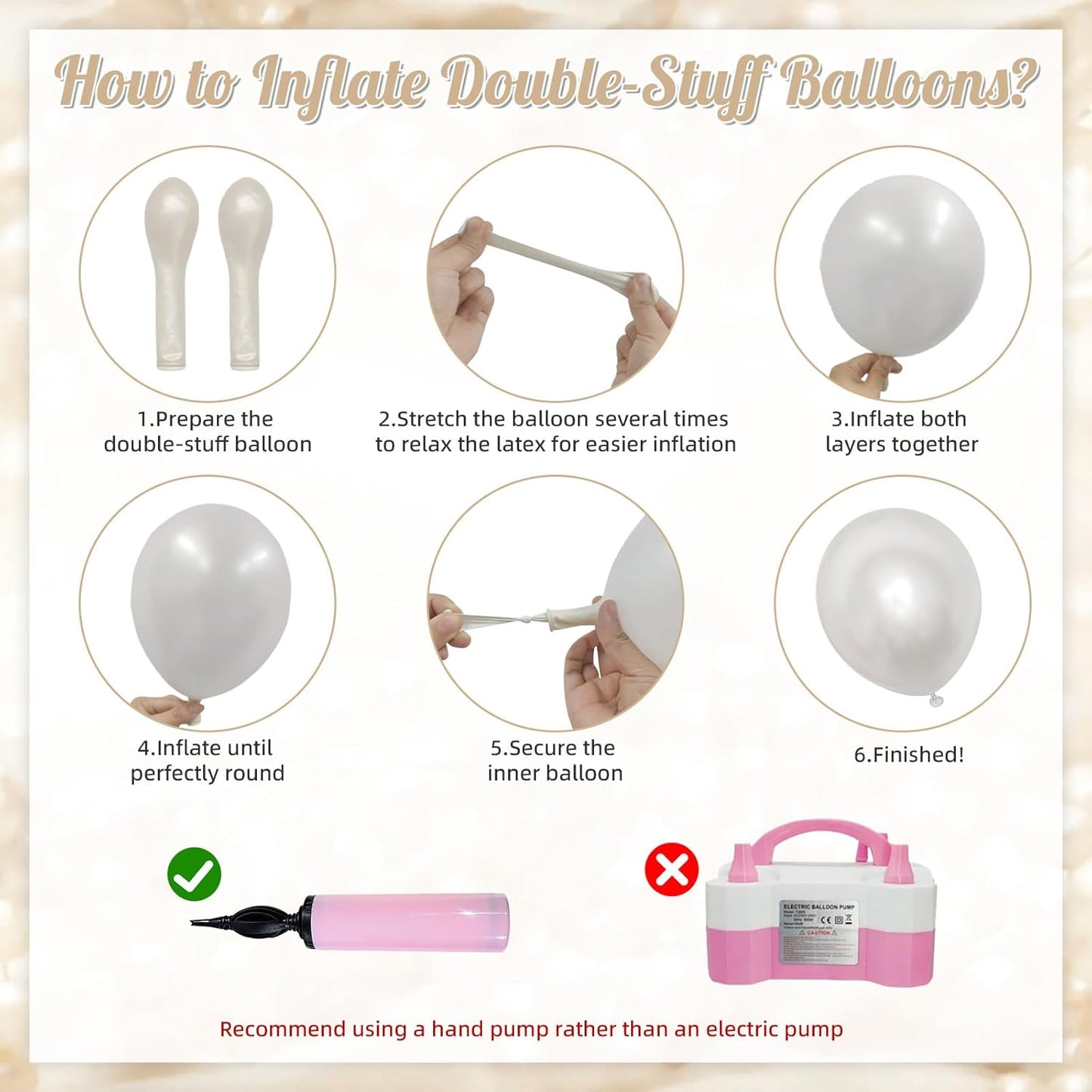 Pearl White Balloon Arch Kit, Double Stuffed White Clear Balloon Garland Kit for Wedding Birthday Baby Shower Gender Reveal Bridal Engagements Party Decorations