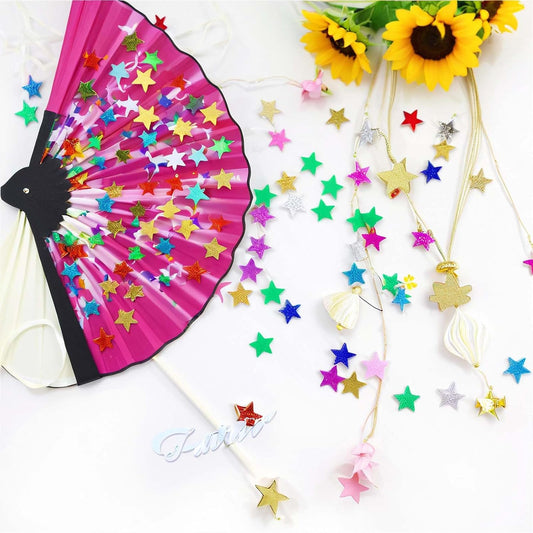 Rainbow Star Table Confetti: 0.59-Inch Metallic Star Foil Confetti for Weddings, Birthdays, and Party Star Decoration (2.12 oz, 1 Pack)