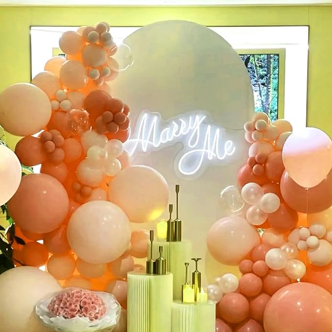 105pcs Peach Balloons 12inch Party Latex Balloons for Boys Girls Birthday Baby Shower Gender Reveal Wedding Sunflower Party Decorations